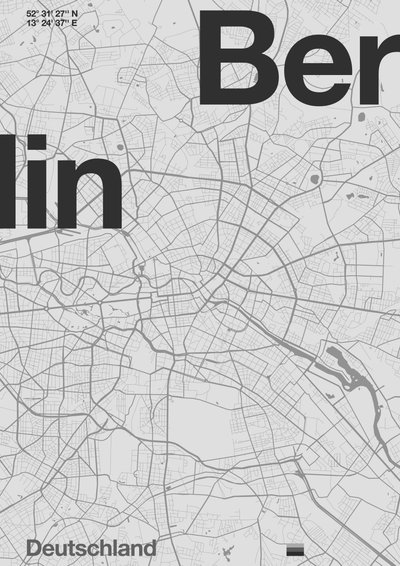 Berlin Minimal Map by Florent Bodart