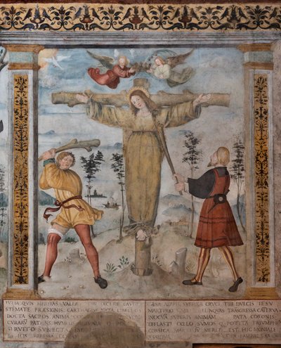 Detail of the Crucifixion of St. Julia by Floriano (and workshop) Ferramola