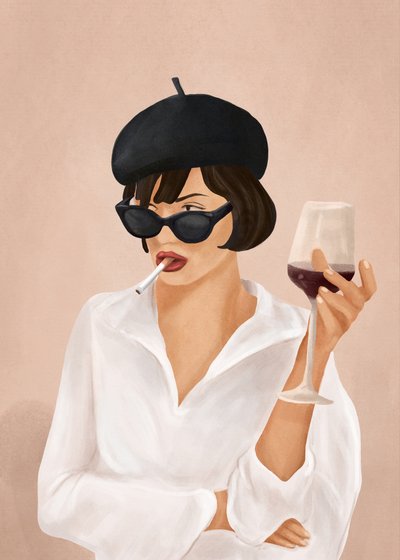 Chic Smoking Lady by Flow Line