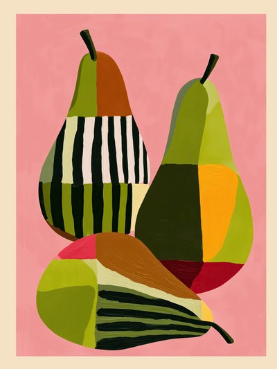 Colorful Pears Still Life by Flow Line