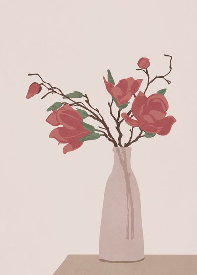 Elegant Magnolia Vase by Flow Line