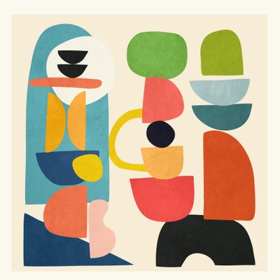 Vibrant Abstract Shapes by Flow Line