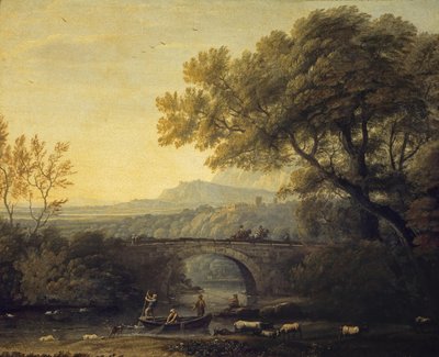 Landscape with a Bridge by Follower of Claude Lorrain