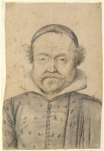 Portrait of a Bearded Man in a Doublet and Skull Cap by Follower of Lagneau