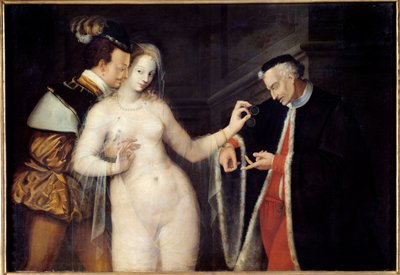 The woman between two ages by Fontainebleau School