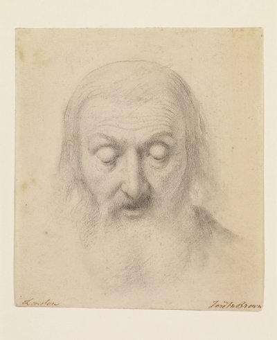 Wycliffe Reading His Translation of the Bible - Study for the Head of Wycliffe by Ford Madox Brown