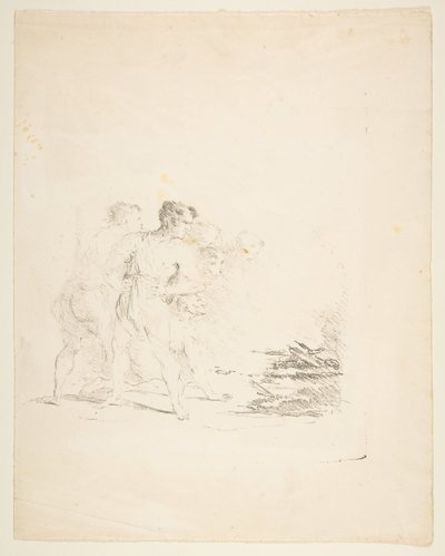 Men Spitting at a Fire, ca. 1820-1850 by Formerly attributed to Goya