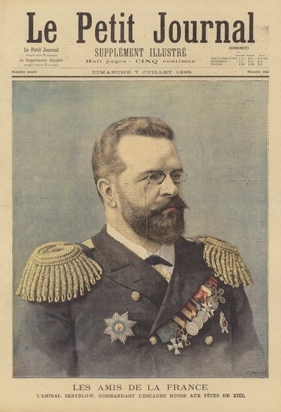 Admiral Skrydlov, Commander of the Russian Squadron at the Celebrations of the Opening of the Kiel Canal by Fortune Louis Meaulle