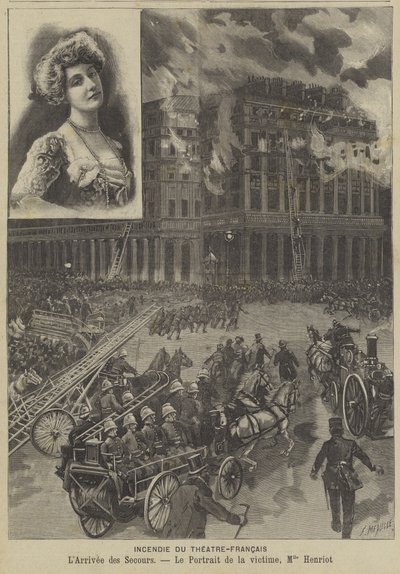Fire at the Theatre-Francais, Paris by Fortune Louis Meaulle