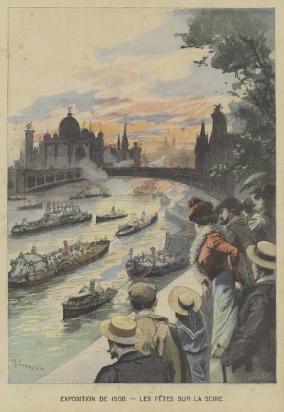 Floating Carnival on the River Seine During the Exposition Universelle of 1900 in Paris by Fortune Louis Meaulle