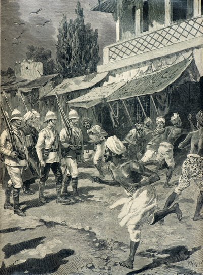 Insurrection in the City of Bombay in 1898 by Fortune Louis Meaulle