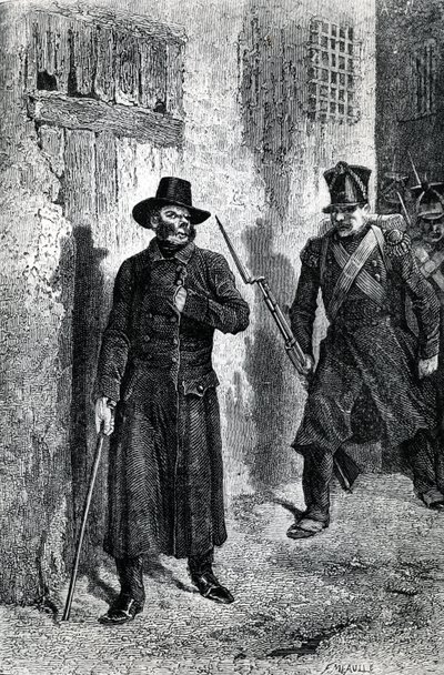 Javert chasing Valjean, illustration from 
