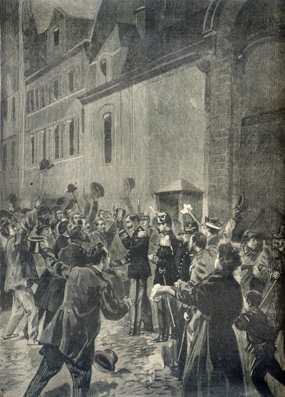 Major Esterhazy Cheered by the Crowd Celebrating His Acquittal by Fortune Louis Meaulle