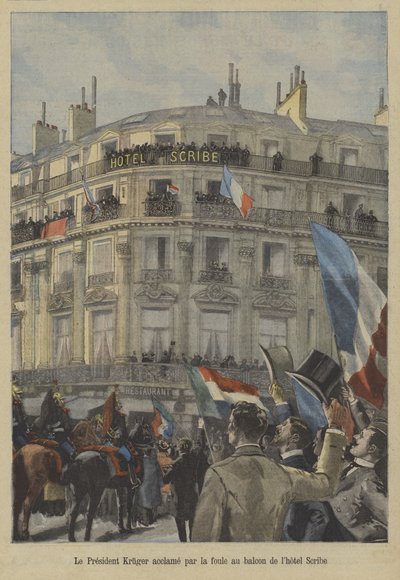 Paul Kruger, Former President of Transvaal, on the Balcony of the Hotel Scribe in Paris, Receiving the Acclaim of the Crowd by Fortune Louis Meaulle