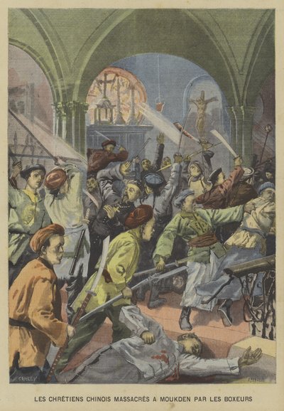 The Boxer Rebellion: Chinese Christians Massacred by Boxers at Mukden, Manchuria by Fortune Louis Meaulle
