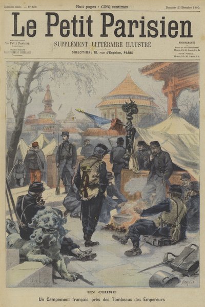The Boxer Rebellion: An Encampment of French Soldiers Near the Tombs of Chinese Emperors by Fortune Louis Meaulle