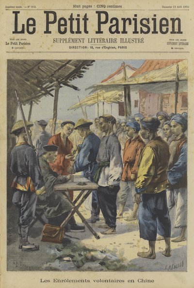 The Boxer Rebellion: Enrolment of Volunteers in China by Fortune Louis Meaulle