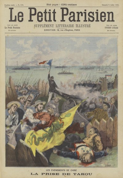 The Capture of Taku by the Allies During the Boxer Rebellion, China by Fortune Louis Meaulle