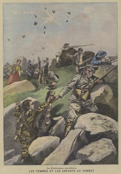 The patriotism of the Boers: women and children helping out on the front line by Fortune Louis Meaulle