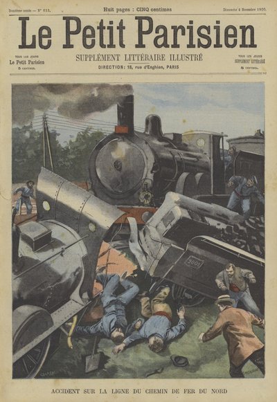 Train Crash on the Chemin du Fer du Nord, France by Fortune Louis Meaulle