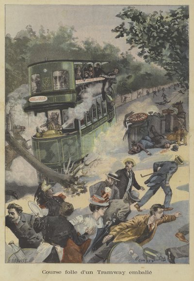 Wild Ride of a Runaway Tram in Paris by Fortune Louis Meaulle