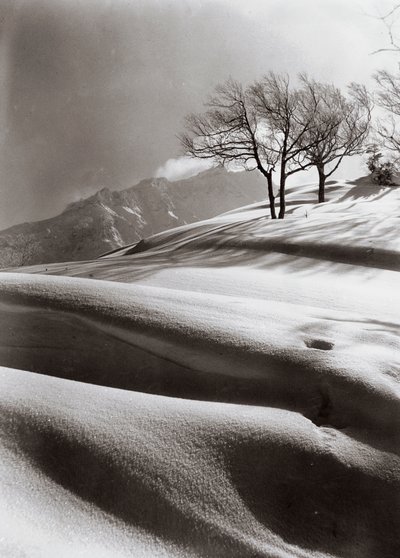 Sensual snow (in the background Mount Ashibetsu, 2100 m) by Fosco Maraini