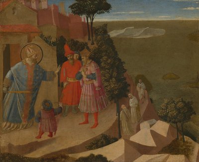 Saint Romuald Refuses Emperor Otto III Admission to the Church by Fra (c.1387-1455) Angelico