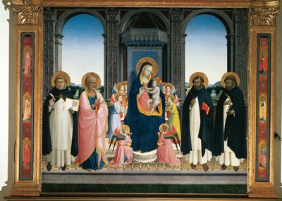 Fiesole altarpiece: Virgin and Child with Angels and Four Saints by Fra  Angelico