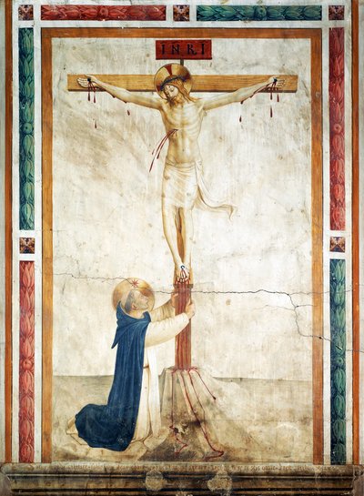 St Dominic adoring Crucifix by Fra (c.1387 1455) Angelico