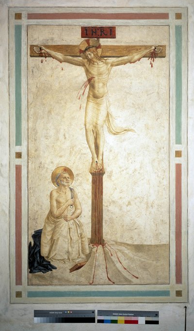 The Crucifixion with Saint Dominic. Inscription 