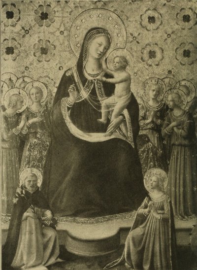 Madonna and Child Enthroned with Nine Angels and Saints Dominic and Catherine of Alexandria by Fra Angelico