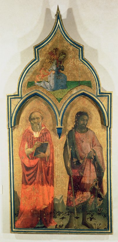 SS. Jerome and John the Baptist (side panel from The Madonna and Child with the Holy Trinity Tabernacle, c.1430) by Fra Angelico