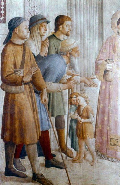 St Laurence Giving Alms to the Poor (detail) by Fra Angelico