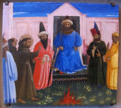 The Trial by Fire, St. Francis Offers to Walk Through Fire, to Convert the Sultan of Egypt by Fra Angelico