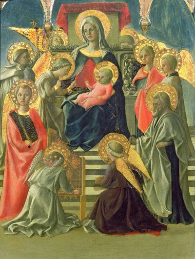 Madonna and Child Enthroned with Angels and Saints (detail) by Fra Filippo Lippi