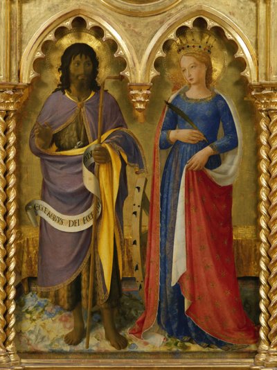 Saint John the Baptist and Saint Catherine of Alexandria (from the Perugia Altarpiece) by Fra Giovanni Angelico da Fiesole