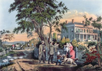After the Hunt (engraved by Nathaniel Currier) by Frances Flora Bond Palmer