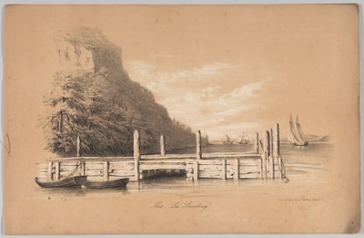 Fort Lee Landing, in: The New York Drawing Book, 1847 by Frances Flora Bond Palmer