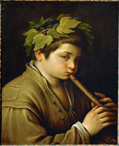 Boy with Flute by Francesco (1549-92) Bassano