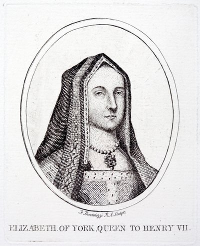 Elizabeth of York, Queen Consort of King Henry VII by Francesco (after) Bartolozzi