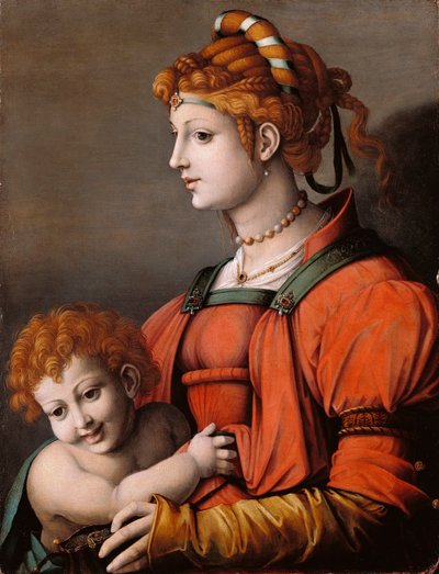 Portrait of a Woman and Child / Allegory of Liberality by Francesco Bacchiacca