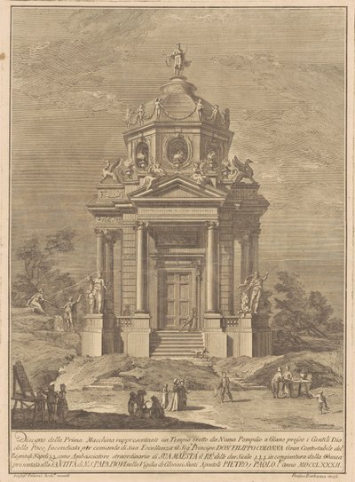 The Prima Macchina for the Chinea of 1782: The Temple of Janus, 1782 by Francesco Barbazza