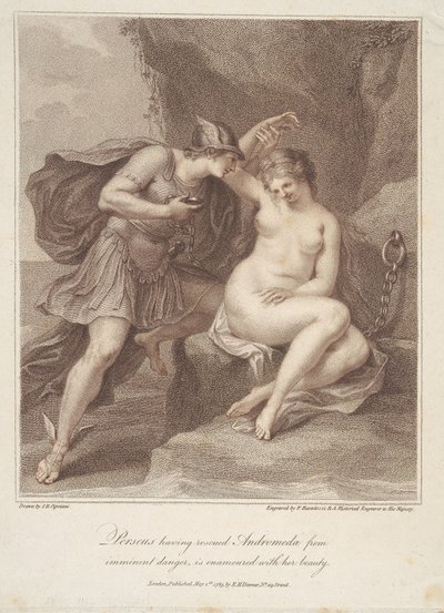 Perseus Having Rescued Andromeda From Imminent Danger, Is Enamoured With Her Beauty by Francesco Bartolozzi