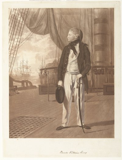 Portrait of Prince William Henry Aboard a British Royal Navy Warship by Francesco Bartolozzi