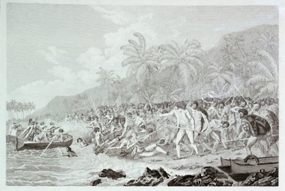 The Death of Captain Cook, c.1783 (engraving) by Francesco Bartolozzi