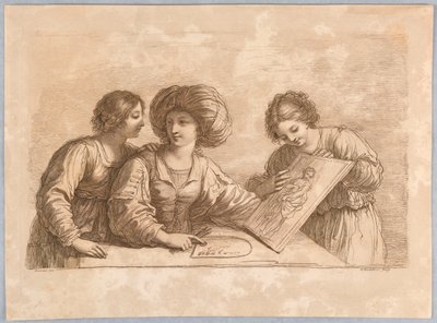 Three Women with a Palette and Sketch of a Design by Francesco Bartolozzi