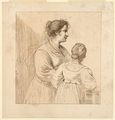 Two Young Women, One with Her Back Towards Beholder by Francesco Bartolozzi