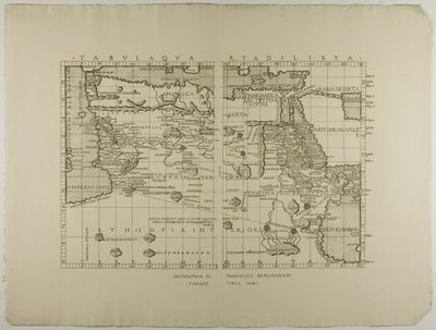 Map of Libya, the Middle East and North Africa by Francesco Berlinghieri