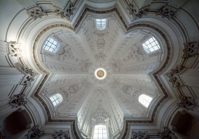 Interior view of cupola of Church of St. Ivo alla Sapienza by Francesco Borromini