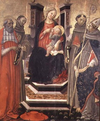 Madonna and Child with SS. Jerome, Francis of Assisi, Anthony of Padua and Louis of Toulouse by Francesco Botticini